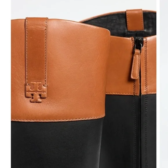 NIB Tory Burch Leather Double T Riding Boots Size 9 - Picture 3 of 11
